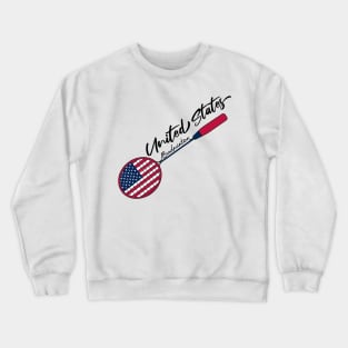 United States Flag Badminton Racket Support (America) Badminton Pride Flag Crewneck Sweatshirt